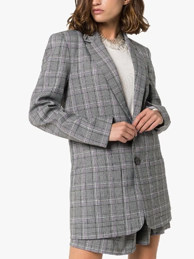 Shop Tibi James Check Blazer In Multicolour