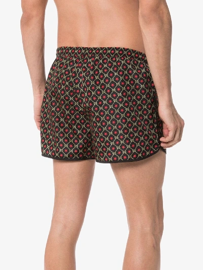 Shop Gucci Gg Star Print Swim Shorts In Black