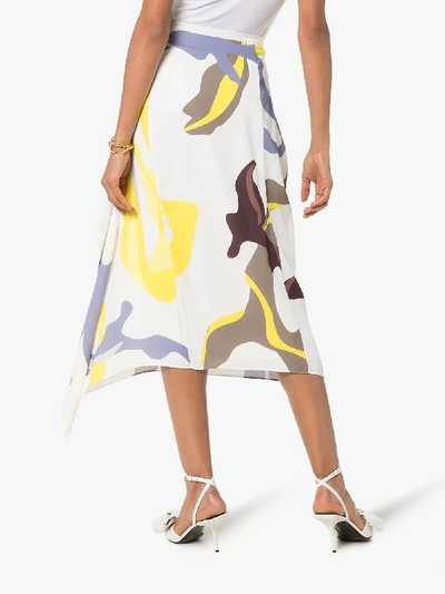Shop Tibi Ant Farm Asymmetric Midi Skirt In Multicolour