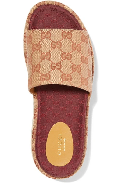 GUCCI Angelina logo-detailed coated-canvas platform sandals 