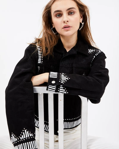 Shop Iro August Jacket In Black/white