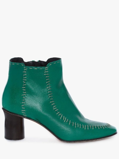 Shop Jw Anderson Emerald Stitch Bootie In Green