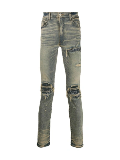 Shop Amiri Mx1 Bandana Slim Fit Jeans In Blue