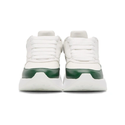 Shop Alexander Mcqueen White & Green Platform Sneakers