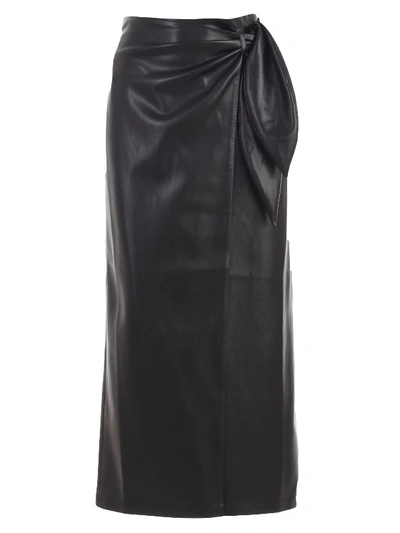 Shop Nanushka Skirt Straight Satin In Black