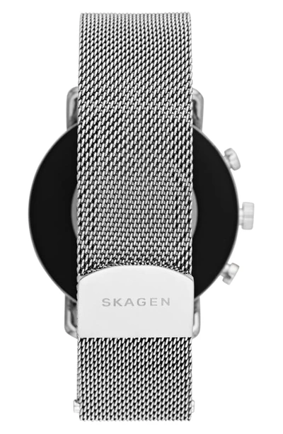 Shop Skagen Falster 2 Touchscreen Mesh Strap Smart Watch, 40mm In Silver/ Black