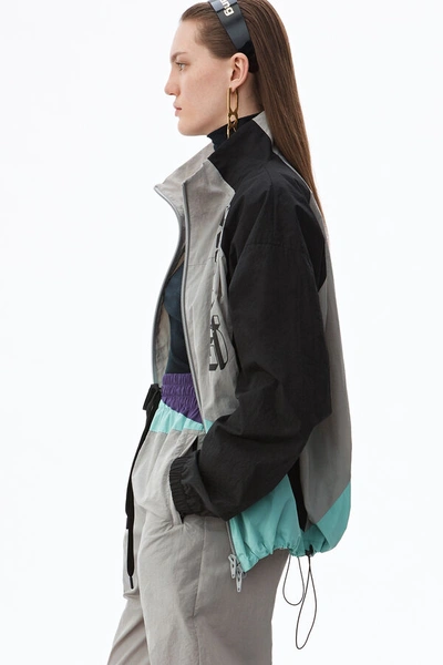 Shop Alexander Wang Wash + Go Nylon Colorblock Jacket In Aloe Multi