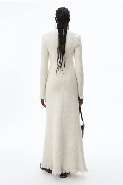 Shop Alexander Wang Tweed Coat In Ivory