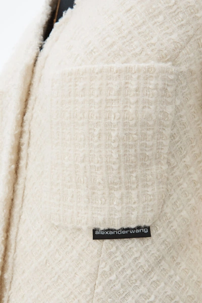 Shop Alexander Wang Tweed Coat In Ivory