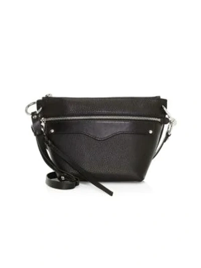 Shop Rebecca Minkoff Women's Hayden Leather Crossbody Bag In Black