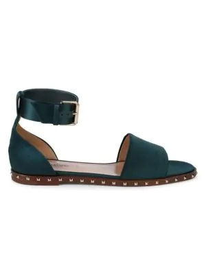 dark green flat sandals