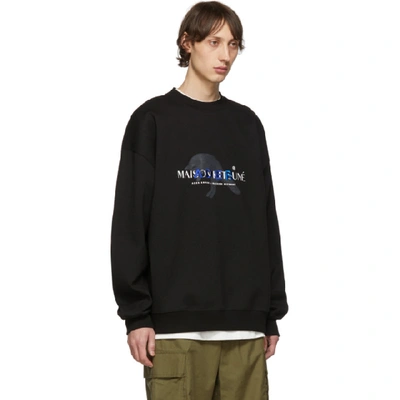 Shop Maison Kitsuné Maison Kitsune Black Ader Error Edition Jump Fox Sweatshirt