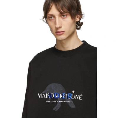 Shop Maison Kitsuné Maison Kitsune Black Ader Error Edition Jump Fox Sweatshirt