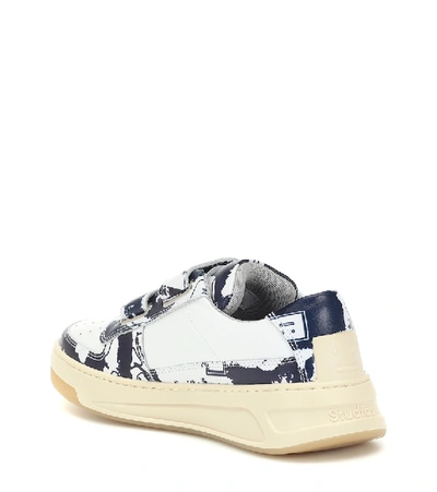 Shop Acne Studios Steffey Map Leather Sneakers In White