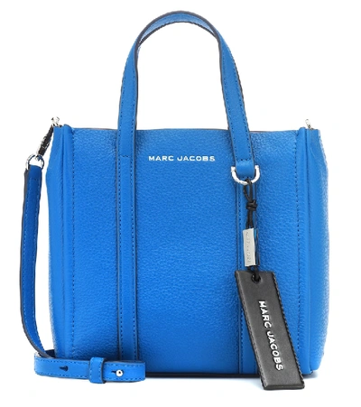 Shop Marc Jacobs The Mini Grind Leather Tote In Blue