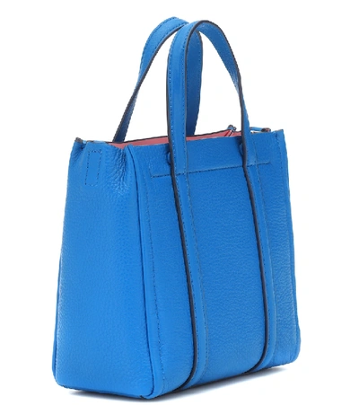 Shop Marc Jacobs The Mini Grind Leather Tote In Blue