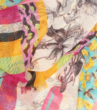 Shop Etro Floral Cashmere Scarf In Multicoloured