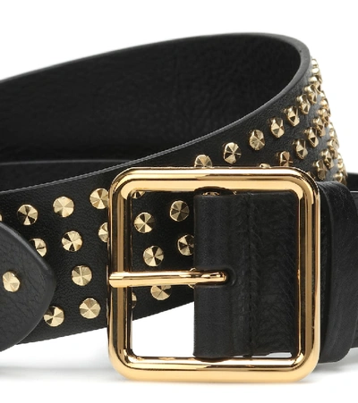 Shop Alexander Mcqueen Studded Leather Belt In Black