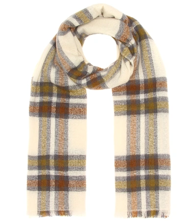 Shop Isabel Marant Suzanne Checked Wool-blend Scarf In Brown