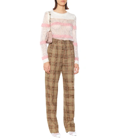 Miu Miu Mohair And Wool-blend Sweater In White