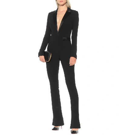 Shop Galvan Berlin Tuxedo Jumpsuit In Black