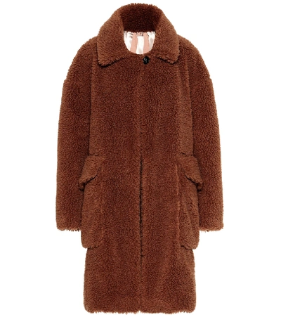 Shop N°21 Wool-blend Teddy Coat In Brown