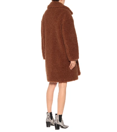 Shop N°21 Wool-blend Teddy Coat In Brown
