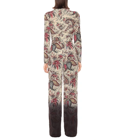 Shop Etro Printed Silk Jumpsuit In Multicoloured