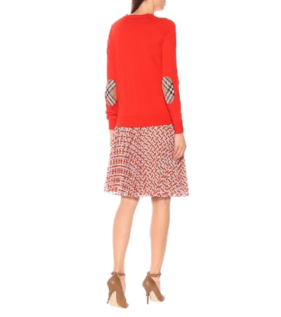 Shop Burberry Merino Wool Sweater In Red