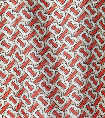 Shop Burberry Monogram Silk-twill Shirt In Red