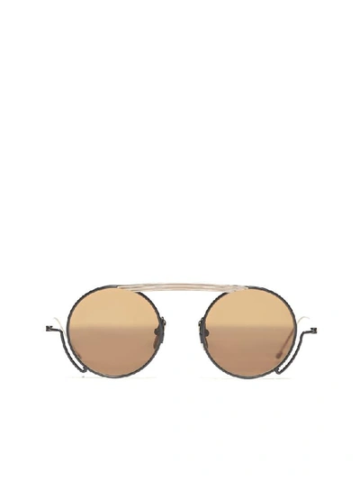 Shop Thom Browne Round Contrast Frame Sunglasses In Multi