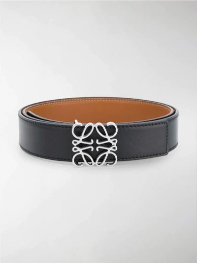 Shop Loewe Logo Belt In Black