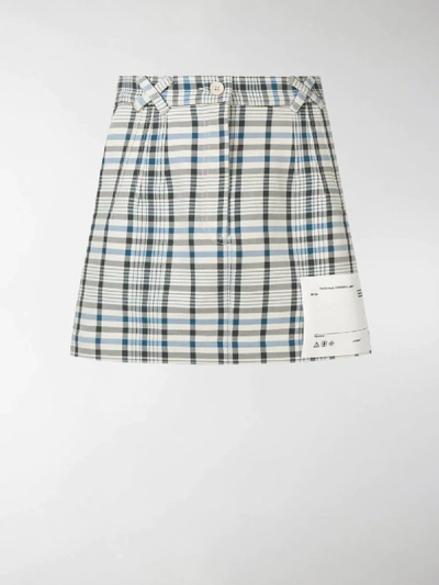 Shop Off-white Check Print Mini Skirt In Neutrals