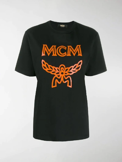 Shop Mcm Logo Print T-shirt In Black