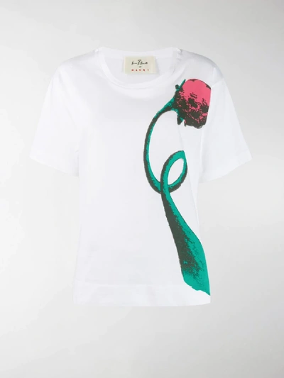 Shop Marni Printed T-shirt In White