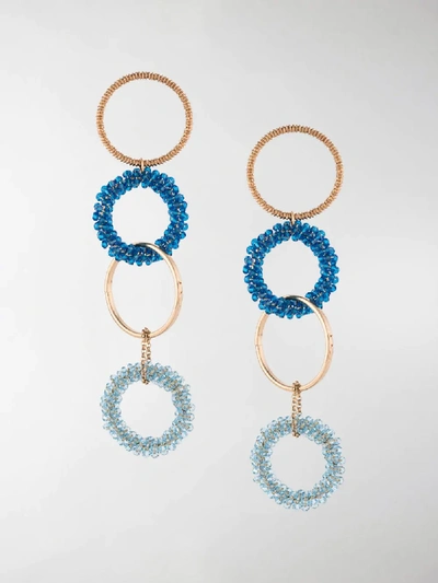 Shop Jacquemus Interlaced Hoops Drop Earrings In Gold