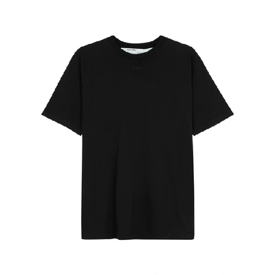 Shop Off-white Black Logo-print Cotton T-shirt
