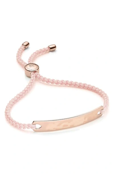 Shop Monica Vinader Havana Friendship Bracelet In Rose Gold/ Ballet Pink