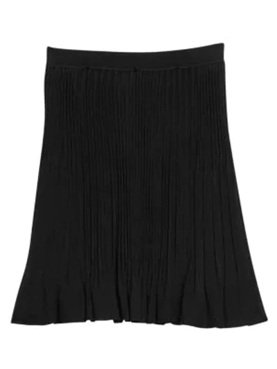 Shop Theory Pleated Knit Skirt In Black