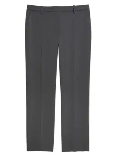 Shop Theory Crepe Cropped Tailered Trousers In Deep Slate