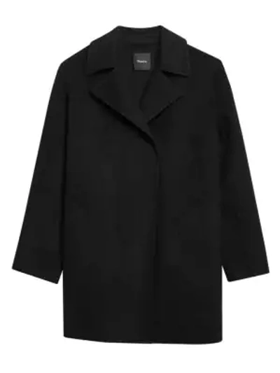Shop Theory Women's Double-faced Overlay Coat In Black