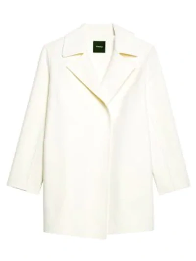 Shop Theory Double-faced Overlay Coat In Ivory