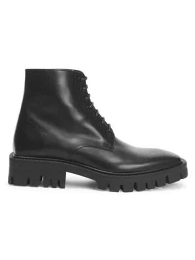 Shop Balenciaga Outdoor Rim Leather Combat Boots In Black