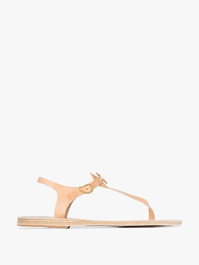 Shop Ancient Greek Sandals Nude Lito Flat Leather Sandals In Neutrals