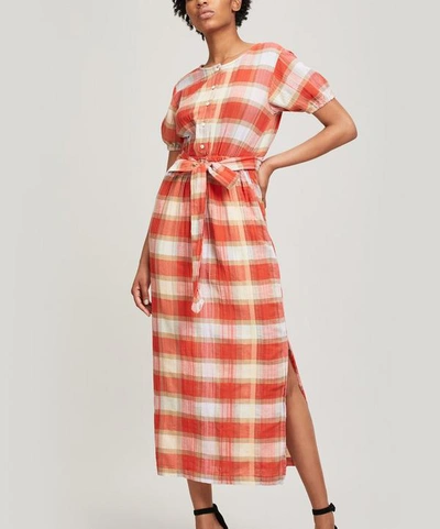 Shop Ace And Jig Georgie Check Cotton Dress In Picnic