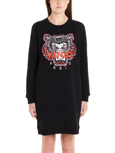 Shop Kenzo 'classic Tiger' Dress In Black