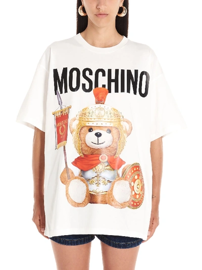 Shop Moschino Teddy Gladiatore T-shirt In White