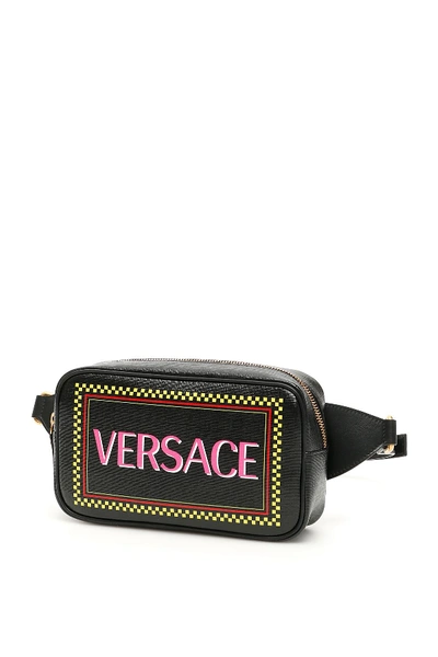 Shop Versace 90s Vintage Logo Beltbag In Nero Multicolor Oro Tribute (black)