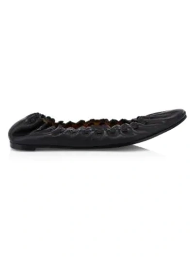 Shop See By Chloé Jane Leather Ballet Flats In Nero