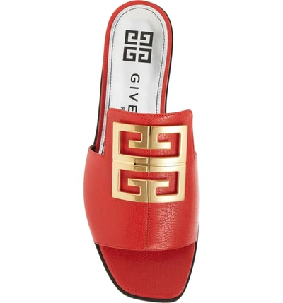 Shop Givenchy 4g Logo Slide Sandal In Red